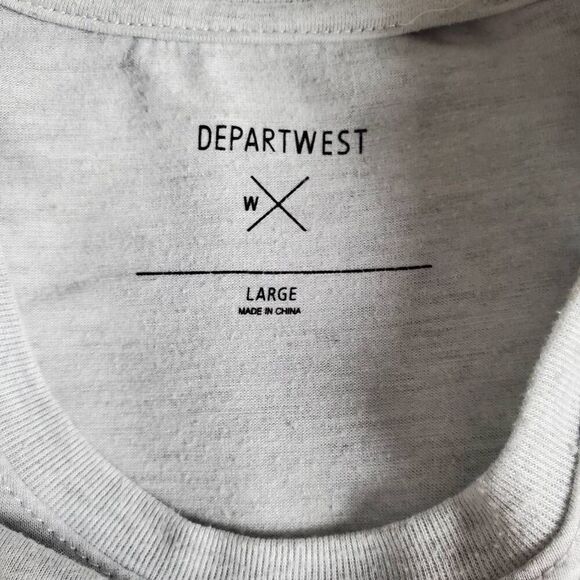 Departwest Men’s L Gray Blue Raglan Baseball Tee Long Sleeve Casual - Picture 5 of 7